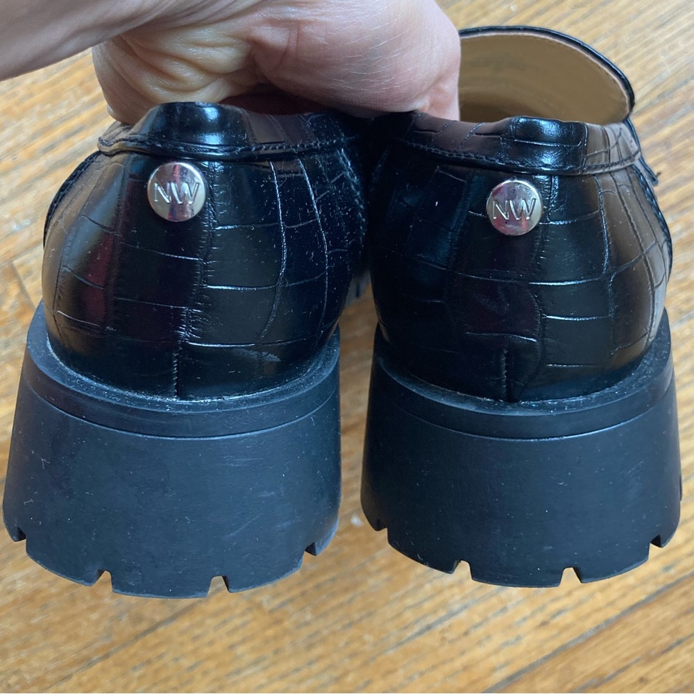 Nine West Chunky Black Pebbled Loafers, size women’s US 5.5 - Picture 5 of 6